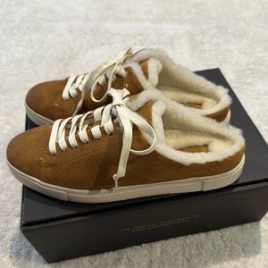 Frye Ivy Genuine Shearling Sneaker Mule